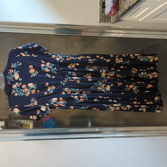 Torrid Navy Floral Shirt Dress - Picture 6 of 8
